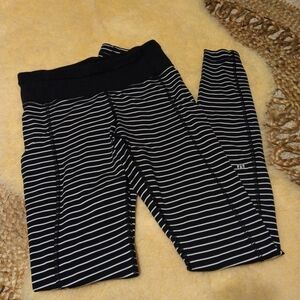 lululemon athletica Black and White Striped Leggings Size 4